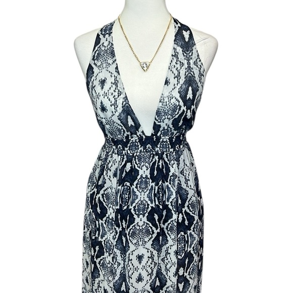 Show Me Your MuMu Snake Print Blue and White Maxi Dress - Picture 3 of 6